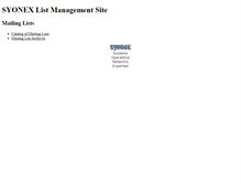 Tablet Screenshot of lists.syonex.com
